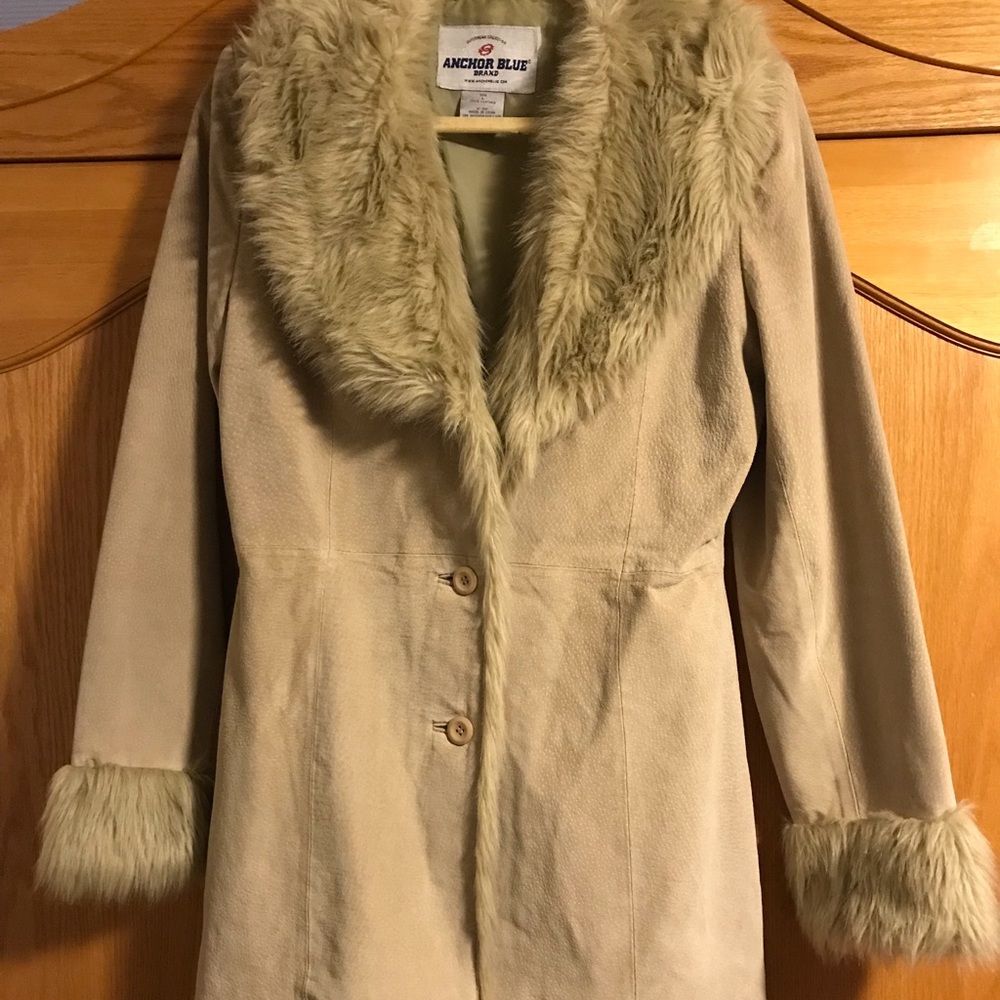 Vintage inspired bohemian festival furry suede jacket